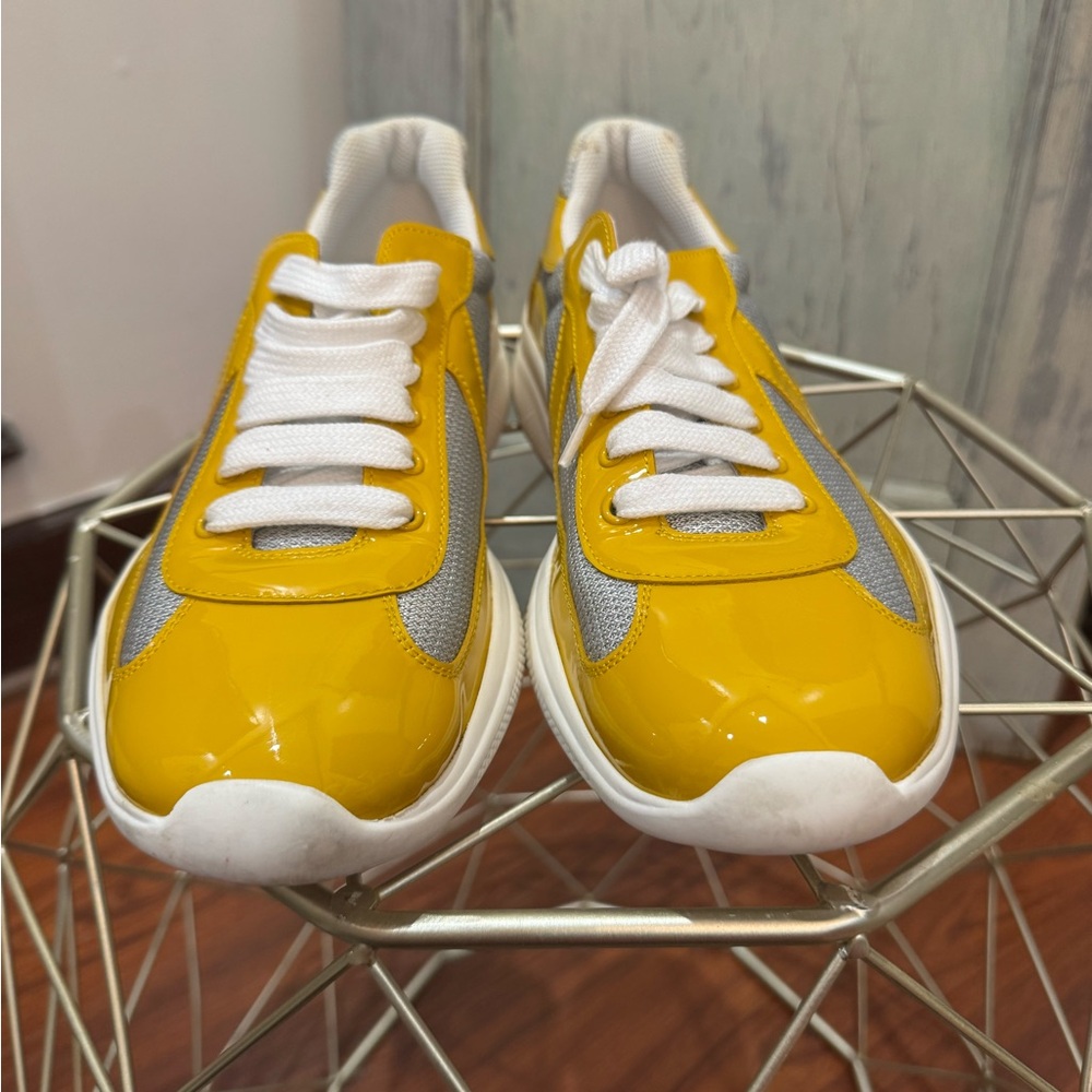 Yellow and Gray Prada Sneaker size 9 - Picture 6 of 16